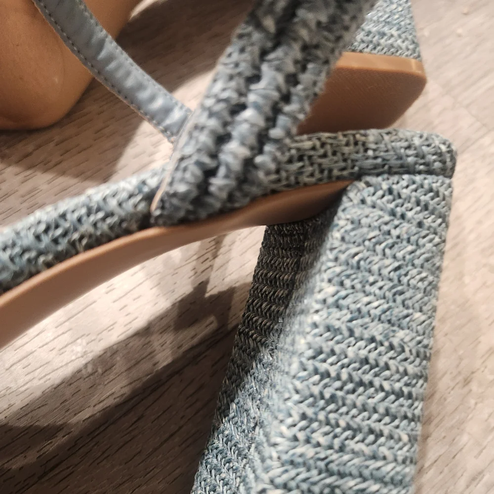 Steve Madden Blue Platform Block Heel Sandals, Women's Size 10
